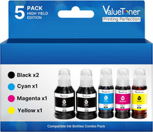 Replacement for Epson 502 Ink Refill Bottles Remanufactured for 502 Ink High Capacity 5 Bottles for Ecotank ET-2850 ET-3830 ET-3850 ET-2760 ET-3760 ET-15000 ET-4760 ET2750 ET-3710 ET-3750 (2BK,C,M,Y)