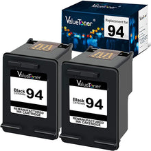 Valuetoner Remanufactured Ink Cartridge Replacement for HP 94 C9350FN C8765WN for Officejet 150 100 H470 9800 7310 7210, Deskjet 460, PSC 1610 2355 (Black, 2 Pack)