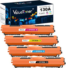 Valuetoner Remanufactured Toner Cartridge Replacement for HP 130A CF350A CF351A CF352A CF353A for Laserjet Pro Color MFP M177fw M176n M177 M176 (1 Black, 1 Cyan, 1 Magenta, 1 Yellow, 4 Pack)