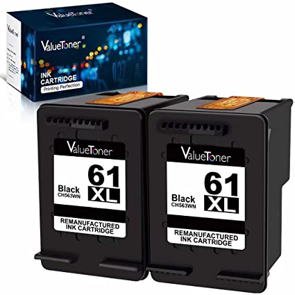 Valuetoner Ink Cartridges Replacement for HP Ink 61 XL 61XL Black Remanufactured for HP Envy 4500 4501 4502 5530 Deskjet 2540 3050 1000 1050 1056 1510 1512 1010 1055 OfficeJet 4630 Printer (2 Black)