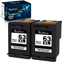 Valuetoner Remanufactured Ink Cartridge Replacement for HP 63 XL 63XL High Yield for Envy 4520 4512 4516 Officejet 5260 5252 3830 3833 4655 5255 Deskjet 1112 2130 3630 3634 Printer (Black, 2-Pack)