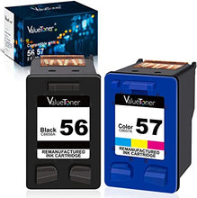 Valuetoner Remanufactured Ink Cartridges for HP 56 & 57 C9321BN C6656AN C6657AN for Deskjet 5650 5550 5150, Photosmart 7350 7260 7450 7550 7760, PSC 2210 Printer (1 Black, 1 Tri-Color, 2 Pack)