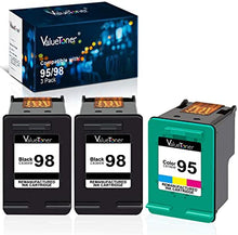 Valuetoner Remanufactured Ink Cartridge Replacement for HP 98 C9364WN & 95 C8766WN for Officejet 150 100 6310, PhotoSmart 8050 C4180 C4150, Deskjet 460 5940 Printer (2 Black, 1 Tri-Color, 3 Pack)