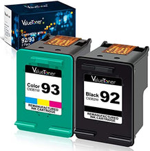 Valuetoner Remanufactured Ink Cartridges Replacement for HP 92 & 93 C9513FN C9362WN C9361WN for Photosmart 7850 C3150 C3180, Deskjet 5440 5420, PSC 1510 2525 Printer (1 Black, 1 Tri-Color, 2 Pack)