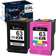 Valuetoner Remanufactured Ink Cartridge Replacement for HP 63 XL 63XL to use with Envy 4520 4512 4516 Officejet 5252 5255 5258 4650 3830 3833 4655 Deskjet 1112 2132 3630 3632 3634 (1 Black, 1 Color)