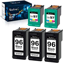 Valuetoner Remanufactured Ink Cartridge Replacement for HP 96 & 97 C8767WN C9363WN (3 Black, 2 Tri-Color) 5 Pack