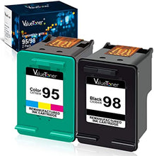 Valuetoner Remanufactured Ink Cartridge Replacement for HP 98 C9364WN & 95 C8766WN for Officejet 150 100 6310, PhotoSmart 8050 C4180 C4150, Deskjet 460 5940 Printer (1 Black, 1 Tri-Color, 2 Pack)