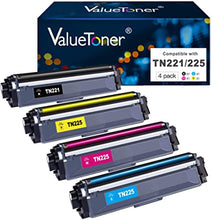 Valuetoner TN-221 TN-225 Compatible Toner Cartridge Replacement for Brother TN221 TN225 to use with HL-3140CW HL-3170CDW HL-3180CDW MFC-9130CW Printer ( Black, Cyan, Magenta, Yellow, 4 Pack )