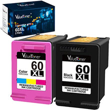 Valuetoner Remanufactured Ink Cartridge Replacement for HP 60XL 60 XL High Yield D8J61BN CC641WN CC644WN (1 Black, 1 Tri-Color) 2 Pack for Photosmart C4680 D110, Deskjet D2680 F2430 F4210 Printer