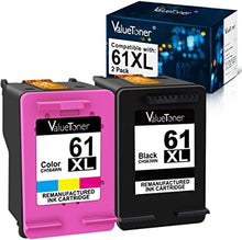 Valuetoner 61XL Ink Cartridges Replacement for HP 61 Ink Cartridge Combo Pack 61XL Works with HP Envy 4500 4502 5530 Deskjet 2540 3510 OfficeJet 4630 Printer (1 Black, 1 Tri-Color, 2-Pack)