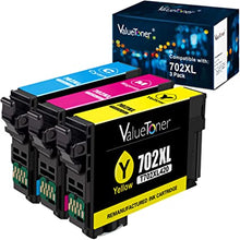 Valuetoner Remanufactured Ink Cartridges Replacement for Epson 702XL 702 XL for Workforce Pro WF-3733 WF-3720 WF-3730 Printer (1 Cyan, 1 Magenta, 1 Yellow, 3 Pack)