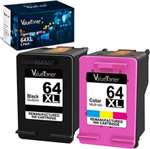 Valuetoner Remanufactured Ink Cartridge Replacement for HP 64 XL 64XL for Envy Photo 7858 7855 7155 6255 6252 7120 6232 7158 7164, Envy 5542 (1 Black, 1 Tri-Color)
