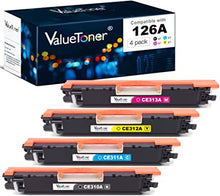 Valuetoner Remanufactured Toner Cartridge Replacement for HP 126A CE310A CE311A CE312A CE313A for Color Laserjet Pro MFP M175 M275 CP1025nw Laser Printer(Black, Cyan, Magenta, Yellow, 4 Pack)