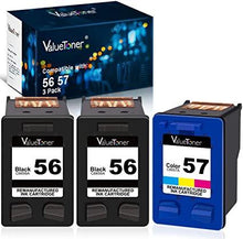 Valuetoner Remanufactured Ink Cartridge Replacement for HP 56 & 57 C9321BN C6656AN C6657AN for Deskjet 5650 5850 5150, Photosmart 7150 7260 7350 7960, PSC 2510 Printer (2 Black, 1 Tri-Color, 3 Pack)