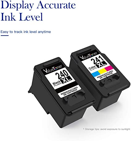 Valuetoner Remanufactured Ink Cartridge Replacement for Canon 240XL 241XL  PG-240 XL CL-241 XL 5206B005 5206B001 for Pixma TS5120 MG3620 MG3520 MX432 
