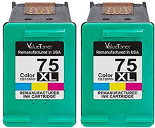 Valuetoner Remanufactured Ink Cartridge Replacement for HP 74XL & 75XL High Yield CB336WN CB338WN (2 Black, 2 Tri-Color) 4 Pack