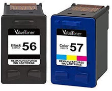 Valuetoner Remanufactured Ink Cartridges for HP 56 & 57 C9321BN C6656AN C6657AN for Deskjet 5650 5550 5150, Photosmart 7350 7260 7450 7550 7760, PSC 2210 Printer (1 Black, 1 Tri-Color, 2 Pack)
