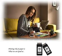 Valuetoner Remanufactured Ink Cartridge Replacement for HP 96 C9348FN C8767WN (2 Black) 2 Pack