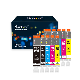 Valuetoner Compatible Ink Cartridge Replacement for Canon 280 281 PGI-280XXL CLI-281XXL for PIXMA TR7520 TR8520 TS6120 TS6220 TS6320 TS8120 TS8220 TS9120 TS9520 TS9521C TS702 Printer (10 Pack)