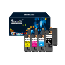 Valuetoner Compatible Toner Cartridge Replacement for Dell E525W E525 525w to use with E525w Wireless Color Printer for 593-BBJX 593-BBJU 593-BBJV 593-BBJW (Black, Cyan, Magenta, Yellow, 4 Pack)