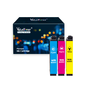 Valuetoner Remanufactured Ink Cartridges Replacement for Epson 702XL 702 XL for Workforce Pro WF-3733 WF-3720 WF-3730 Printer (1 Cyan, 1 Magenta, 1 Yellow, 3 Pack)