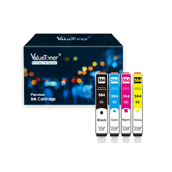 Valuetoner Remanufactured Ink Cartridge Replacement for HP 564XL 564 XL for Officejet 4620, Photosmart 7510 7520 6520 5510 5514 5520 6515, Deskjet 3520 3522 Printer (Black, Cyan, Magenta, Yellow)