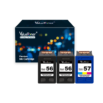 Valuetoner Remanufactured Ink Cartridge Replacement for HP 56 & 57 C9321BN C6656AN C6657AN for Deskjet 5650 5850 5150, Photosmart 7150 7260 7350 7960, PSC 2510 Printer (2 Black, 1 Tri-Color, 3 Pack)