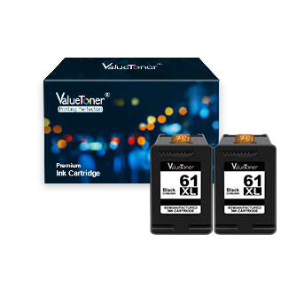Valuetoner Remanufactured Ink Cartridge Replacement for HP 61XL 61 XL High Yield for Envy 4500 5530, Deskjet 2540 1056 1510 1000 1010, Officejet 4630 2620 4635 Printer (2 Black)
