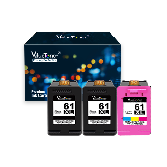 Valuetoner Remanufactured Ink Cartridge Replacement for HP 61XL 61 XL High Yield Used in Envy 4500 5530, Deskjet 2540 1510 1000 1010, Officejet 4630 2620 4635 Printer (2 Black, 1 Tri-Color)