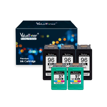 Valuetoner Remanufactured Ink Cartridge Replacement for HP 96 & 97 C8767WN C9363WN (3 Black, 2 Tri-Color) 5 Pack