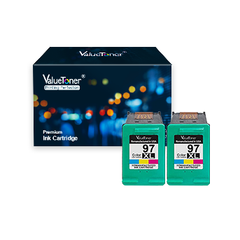 Valuetoner Remanufactured Ink Cartridge Replacement for HP 97 C9349FN C9363WN (2 Tri-Color) 2 Pack