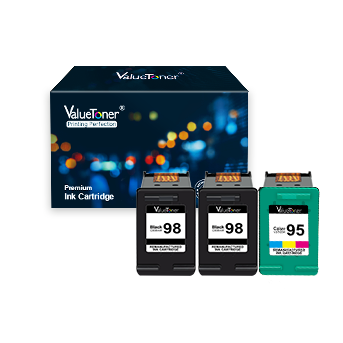 Valuetoner Remanufactured Ink Cartridge Replacement for HP 98 C9364WN & 95 C8766WN for Officejet 150 100 6310, PhotoSmart 8050 C4180 C4150, Deskjet 460 5940 Printer (2 Black, 1 Tri-Color, 3 Pack)