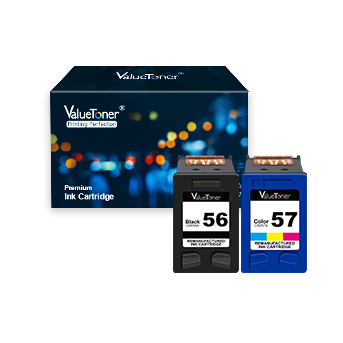 Valuetoner Remanufactured Ink Cartridges for HP 56 & 57 C9321BN C6656AN C6657AN for Deskjet 5650 5550 5150, Photosmart 7350 7260 7450 7550 7760, PSC 2210 Printer (1 Black, 1 Tri-Color, 2 Pack)