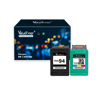 Valuetoner Remanufactured Ink Cartridges Replacement for HP 94 & 95 C9354BN C8765WN C8766WN for Officejet 150 100 H470 9800 7310 7210, Deskjet 460, PSC 1610 2355, 2 Pack (1 Black, 1 Tri-Color)