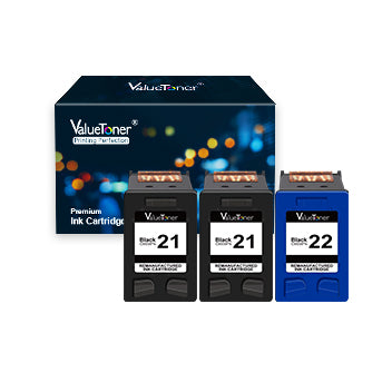 Valuetoner Remanufactured Ink Cartridge Replacement for HP 21 C9351AN & 22 C9352AN for DESKJET F4180 F2210 D1560, OFFICEJET 4315 J3640, FAX 3180, PSC 1401 Printer (2 Black, 1 Tri-Color, 3 Pack)
