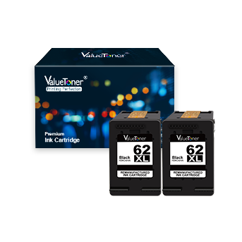 Valuetoner Remanufactured Ink Cartridge Replacement for HP 62 XL 62XL Used in Envy 5540 5640 5660 7644 7645 OfficeJet 5740 8040 200 250 Series Printer ( 2 Black )
