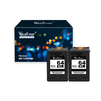 Valuetoner Remanufactured Ink Cartridge Replacement for HP 64XL 64 XL Used in Envy Photo 7858 7855 7155 6255 6252 7120 6232 7158 7164, Envy 5542 Printer ( 2 Black )