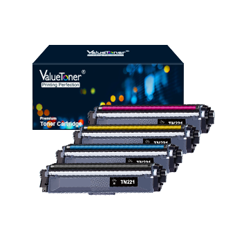 Valuetoner TN-221 TN-225 Compatible Toner Cartridge Replacement for Brother TN221 TN225 to use with HL-3140CW HL-3170CDW HL-3180CDW MFC-9130CW Printer ( Black, Cyan, Magenta, Yellow, 4 Pack )
